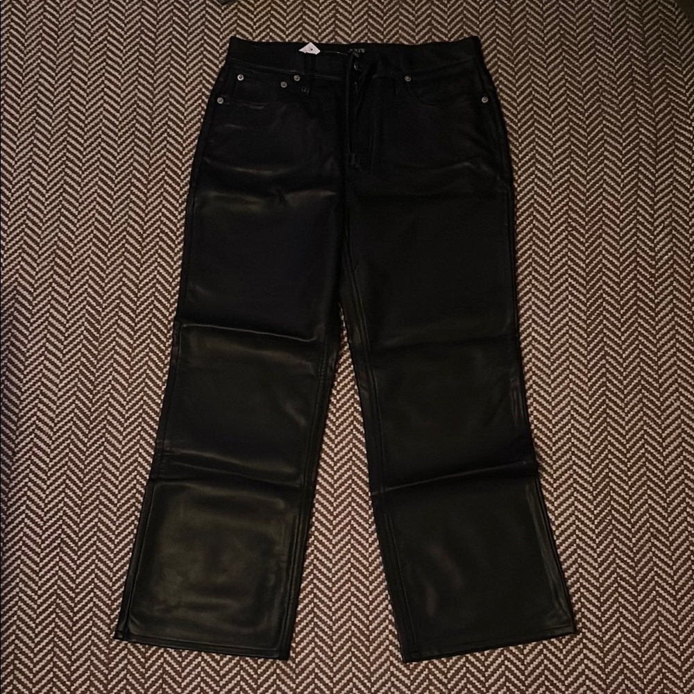 NWT Black Leather Women's JCrew Pants